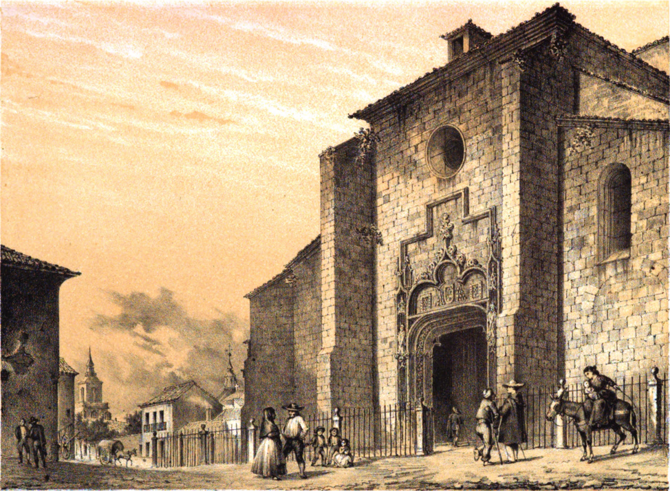La Magistral, entonces colegiata, dibujada por Parcerisa en 1853
