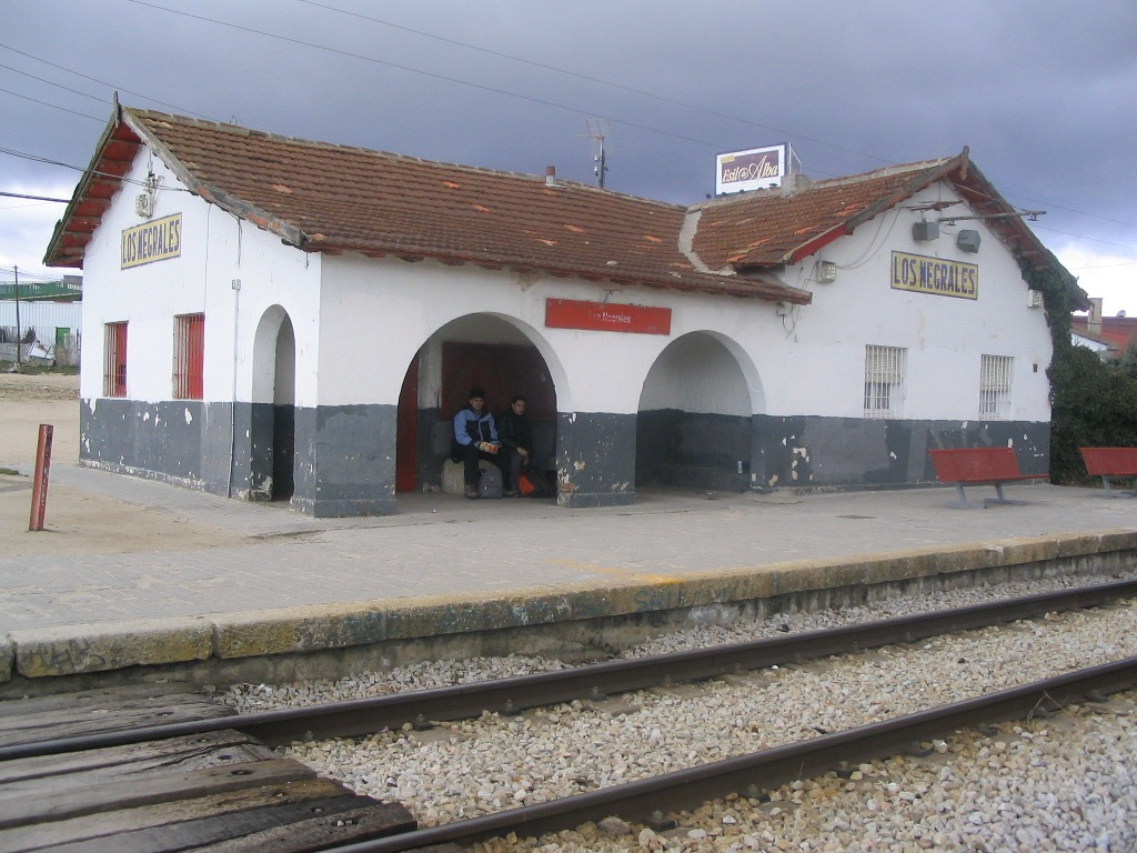 Un tren en la estación de Los Negrales