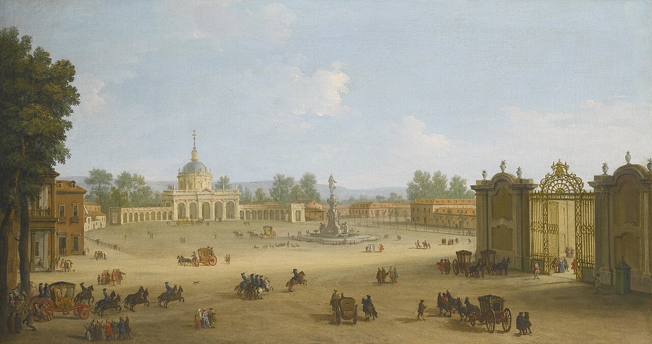 La iglesia y la plaza de San Antonio pintadas por Antonio Joli hacia 1754, poco después de fundarse la ciudad