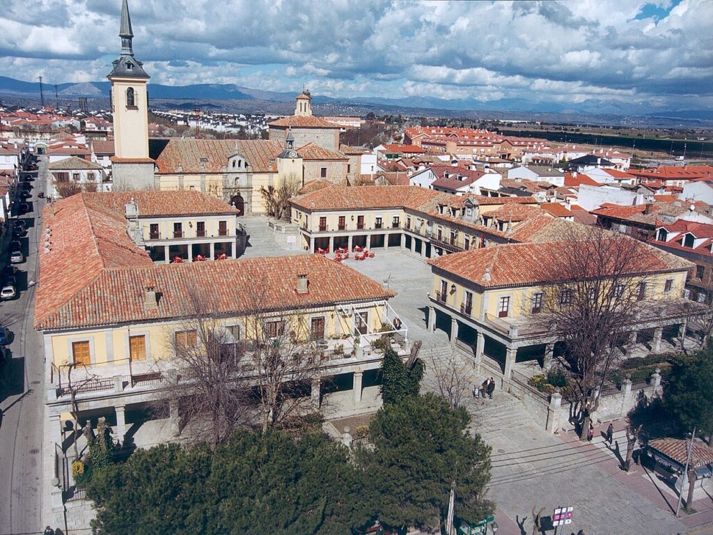 Vista aérea de la plaza Mayor de Brunete