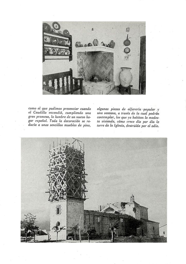 Artículo de la revista Reconstrucción de 1941 sobre la reconstrucción de Brunete tras la guerra