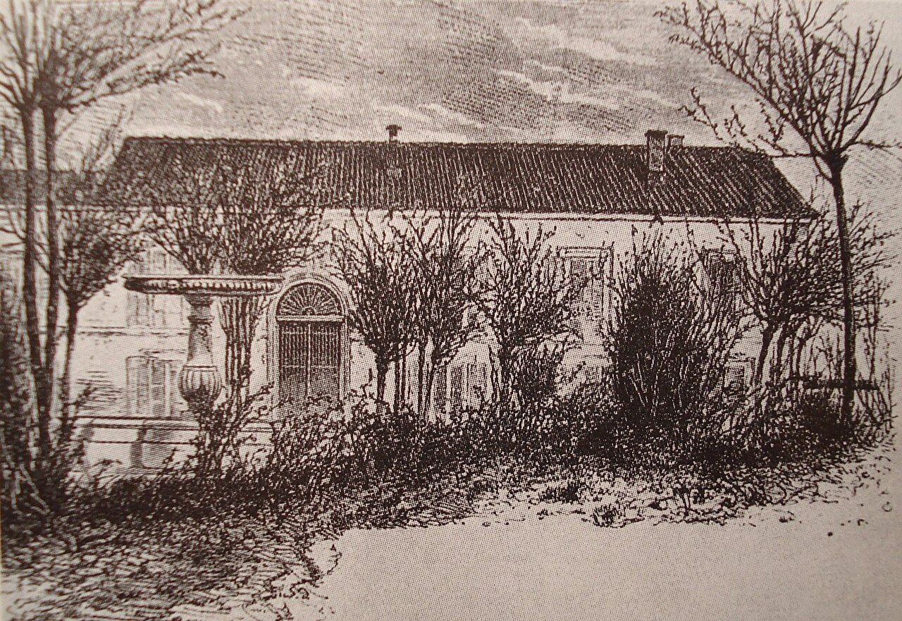 La Quinta del Sordo, la casa de Goya junto al Manzanares, en un grabado antiguo