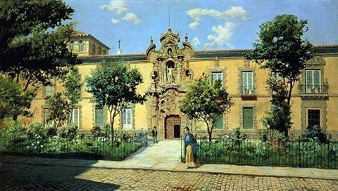 La fachada del Hospicio, obra de Pedro de Ribera