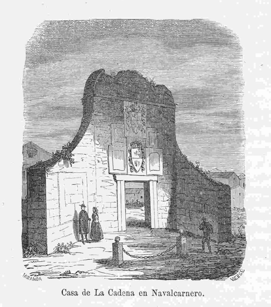 La Casa de la Cadena de Navalcarnero en un grabado de la «Crónica general de España» de 1866