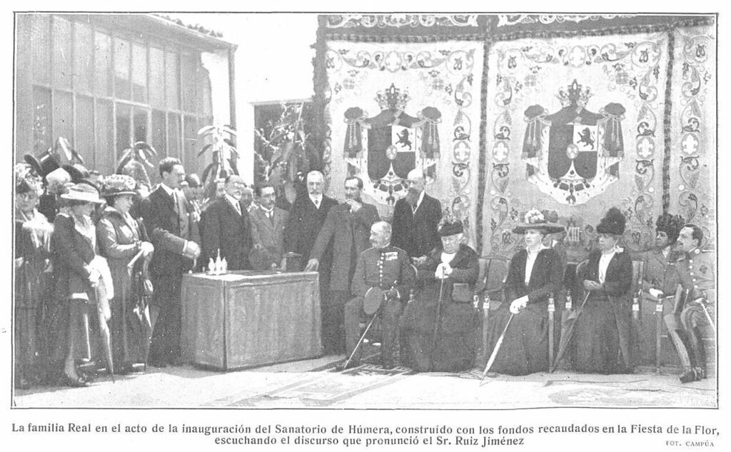 Inauguración del sanatorio de Húmera en 1916, en una fotografía publicada por la revista Mundo Gráfico