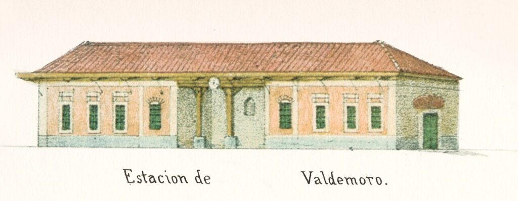 La estación del ferrocarril Madrid-Aranjuez en Valdemoro, en 1851