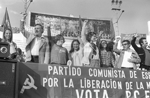 Mitin en la plaza de toros de Vista Alegre en mayo de 1977