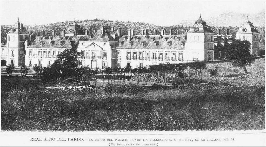 El Palacio Real de El Pardo en 1885, fotografiado por J. Laurent