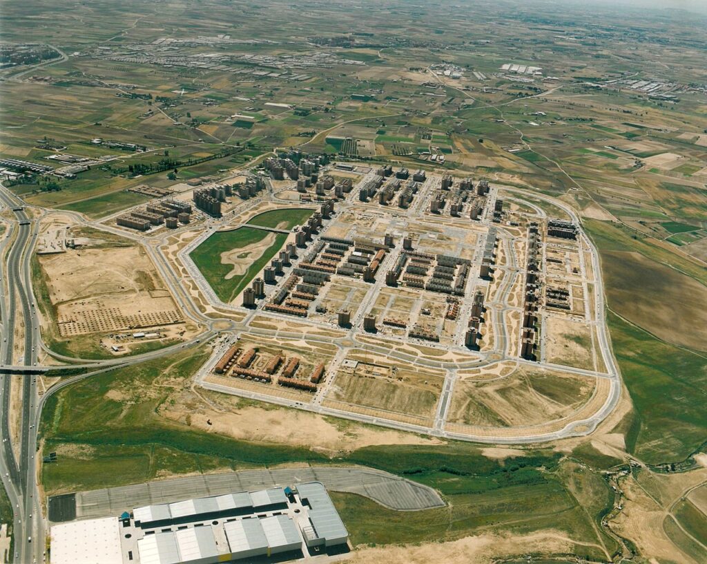 Vista aérea de Fuenlabrada en 1996