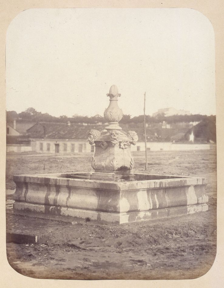 La fuente de la plaza de Olavide en 1864, por Alfonso Begué