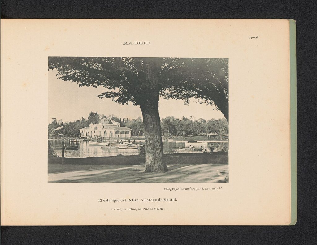 Barcas en el estanque del Retiro, hacia 1880