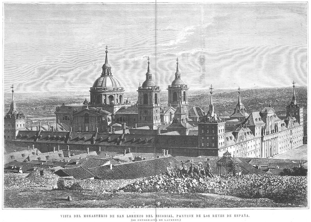 Vista del monasterio de San Lorenzo de El Escorial en 1885